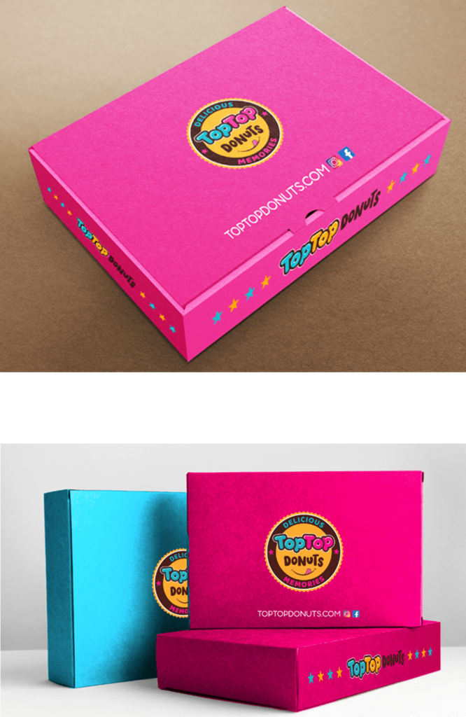 Toptop Donuts Verpackungsdesign