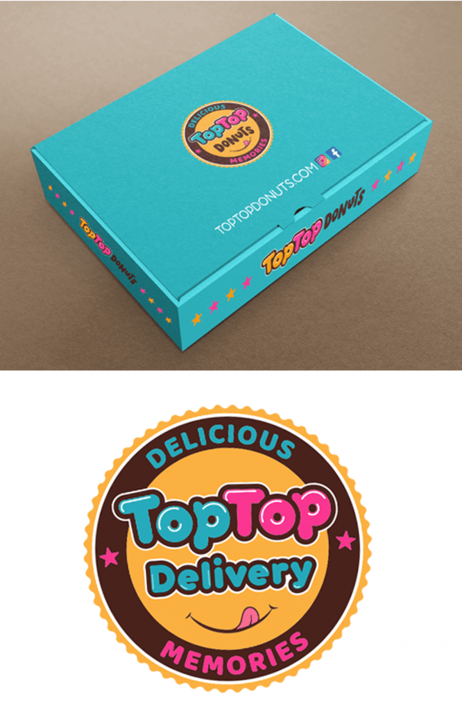 Toptop Donuts Verpackungsdesign